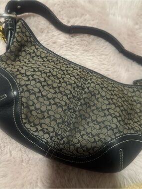 Coach Signature Hobo Bag in Khaki and Black